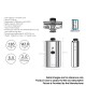 Authentic Aspire Cloudflask 2000mAh DTL Box Mod Pod System Starter Kit - Red, SS + Microfiber Leather, 5.5ml, 0.25ohm