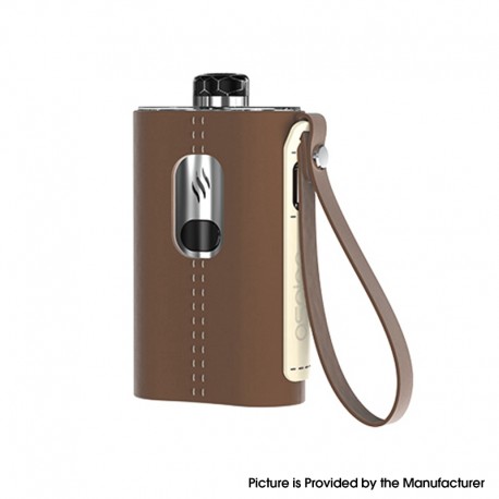 Authentic Aspire Cloudflask 2000mAh DTL Box Mod Pod System Starter Kit - Brown, SS + Microfiber Leather, 5.5ml, 0.25ohm