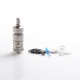 SXK Flash e-Vapor V4.5S+ Style RTA Rebuildable Tank Vape Atomizer - Silver, 316 Stainless Steel + Glass, 4.5ml, 23mm Diameter