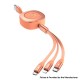 Authentic ROCK G3 Retractable 3 in 1 3.6A Fast USB Charge & Sync Cable - Orange, ABS + TPE + Al-alloy, 1200mm Length