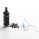 SXK Flash e-Vapor V4.5S+ Style RTA Rebuildable Tank Vape Atomizer - Black, 316 Stainless Steel + Glass, 4.5ml, 23mm Diameter