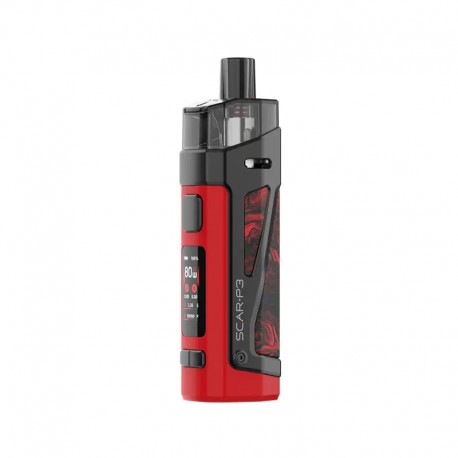 Authentic SMOKTech SMOK SCAR-P5 80W VW Box Mod Pod System Starter Kit - Fluid Red, 5~80W, 1 x 18650