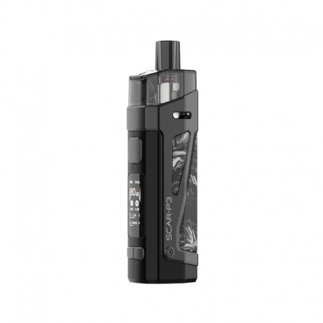 Authentic SMOKTech SMOK SCAR-P5 80W VW Box Mod Pod System Starter Kit - Fluid Black White, Zinc Alloy, 5~80W, 1 x 18650