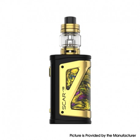 Authentic SMOKTech SMOK SCAR-18 230W TC VW Mod Kit with TFV9 Tank - Black, Zinc Alloy + SS + Glass, 1~230W, 2 x 18650