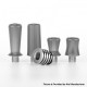 Authentic Reewape T2 510 Drip Tip Mouthpiece Kit for Atomizers - Grey, 1 Stainless Steel Base + 4 Resin Mouthpieces