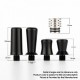 Authentic Reewape T2 510 Drip Tip Mouthpiece Kit for Atomizers - Grey, 1 Stainless Steel Base + 4 Resin Mouthpieces