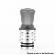 Authentic Reewape T2 510 Drip Tip Mouthpiece Kit for Atomizers - Grey, 1 Stainless Steel Base + 4 Resin Mouthpieces