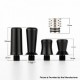 Authentic Reewape T2 510 Drip Tip Mouthpiece Kit for Atomizers - Black, 1 Stainless Steel Base + 4 Resin Mouthpieces
