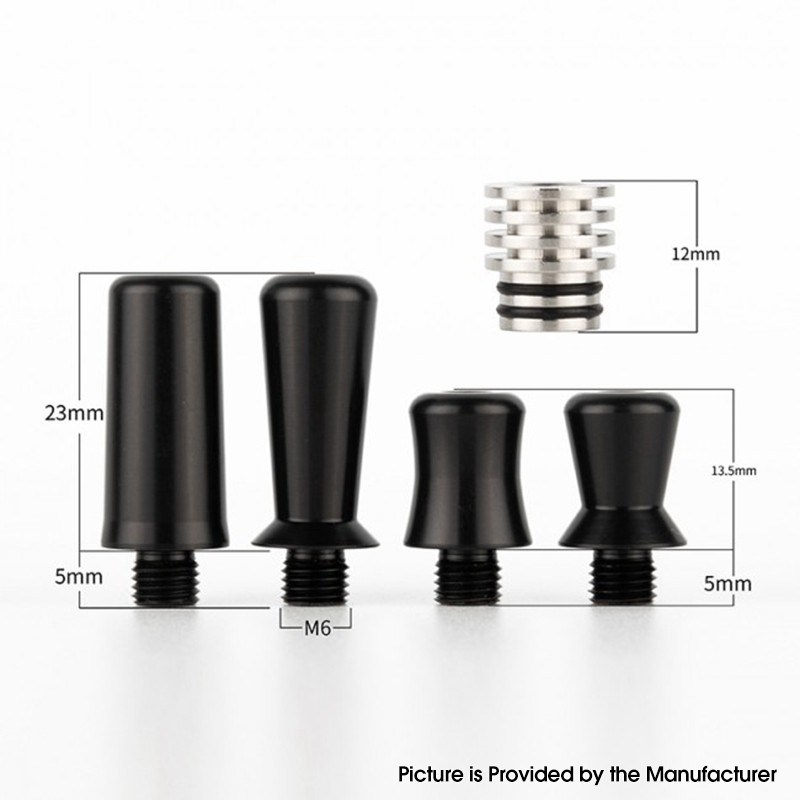 Buy Authentic Reewape T2 Black 510 Drip Tip Kit for Vape Atomizers