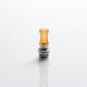 Authentic Reewape T1 510 Drip Tip Mouthpiece Kit for Vape Atomizers - Yellow, 1 Stainless Steel Base + 4 Resin Mouthpieces