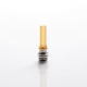 Authentic Reewape T1 510 Drip Tip Mouthpiece Kit for Vape Atomizers - Yellow, 1 Stainless Steel Base + 4 Resin Mouthpieces