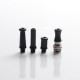 Authentic Reewape T1 510 Drip Tip Mouthpiece Kit for Vape Atomizers - Black, 1 Stainless Steel Base + 4 Resin Mouthpieces