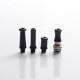 Authentic Reewape T1 510 Drip Tip Mouthpiece Kit for Vape Atomizers - Black, 1 Stainless Steel Base + 4 Resin Mouthpieces