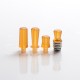 Authentic Reewape T2 510 Drip Tip Mouthpiece Kit for Vape Atomizers - Yellow, 1 Stainless Steel Base + 4 Resin Mouthpieces