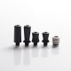 Authentic Reewape T2 510 Drip Tip Mouthpiece Kit for Vape Atomizers - Black, 1 Stainless Steel Base + 4 Resin Mouthpieces