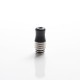 Authentic Reewape T2 510 Drip Tip Mouthpiece Kit for Vape Atomizers - Black, 1 Stainless Steel Base + 4 Resin Mouthpieces