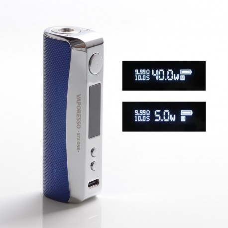[Ships from Bonded Warehouse] Authentic Vaporesso GTX One 40W 2000mAh VW Variable Wattage Box Mod - Blue, 5~40W