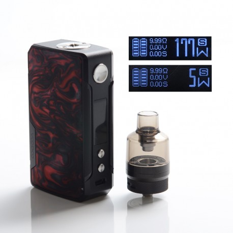 Authentic VOOPOO Drag 2 177W VW Mod Starter Kit w/PnP Tank - B-Scarlet, 4.5ml, 5~177W, 2 x 18650 (Refresh Standard Edition)