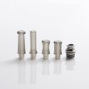 Authentic Reewape T1 510 Drip Tip Mouthpiece Kit for Atomizers - Grey, 1 Stainless Steel Base + 4 Resin Mouthpieces