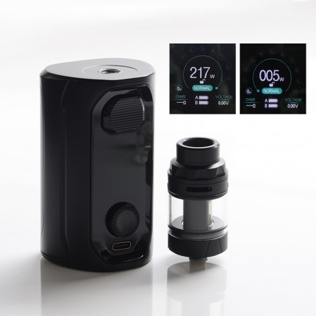 Authentic Augvape VX217 217W TC VV VW Mod Starter Kit with Intake Sub Ohm Tank - Black, 5~217W, 2 x 18650 / 20700 / 21700