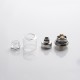 Authentic GAS Mods Kree 24 RTA Rebuildable Tank Vape Atomizer w/ 4 Airflow Inserts - Silver, SS + Glass, 5.5ml, 24mm Diameter