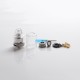 Authentic GAS Mods Kree 24 RTA Rebuildable Tank Vape Atomizer w/ 4 Airflow Inserts - Silver, SS + Glass, 5.5ml, 24mm Diameter