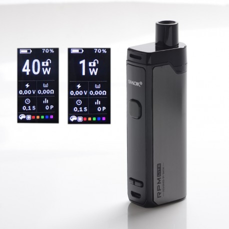 Authentic SMOKTech SMOK RPM Lite 40W 1250mAh VW Box Mod Pod System Starter Kit - Gun Metal, 3.2ml, 0.4ohm / 0.8ohm, 1~40W