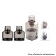 Authentic VOOPOO PnP Pod Tank + PnP Empty Pod Cartridge - Silver, 4.5ml, 0.3ohm / 0.15ohm, SS + PCTG, 26mm diameter