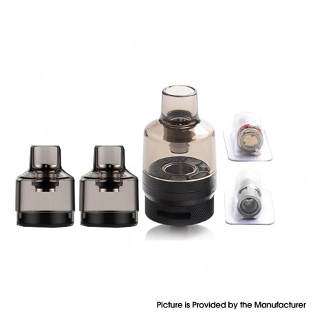 Authentic VOOPOO PnP Pod Tank + PnP Empty Pod Cartridge - Black, 4.5ml, 0.3ohm / 0.15ohm, SS + PCTG, 26mm diameter