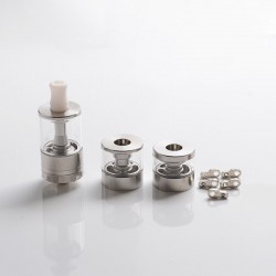 Dvarw MTL FL Facelift Style RTA Vape Atomizer w/ 5 x Inserts + 2 x Spare Tanks - Silver, 2ml/3.5ml/5ml, 22mm Dia