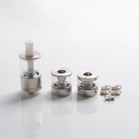 Dvarw MTL FL Facelift Style RTA Atomizer w/ 5 x Inserts + 2 x Spare Tanks - Silver, 2ml/3.5ml/5ml, 22mm Dia