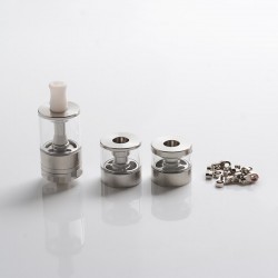 Dvarw MTL FL Facelift Style RTA Atomizer w/ 11 x Air Inserts + 2 x Spare Tanks - Silver, 2ml / 3.5ml / 5ml, 22mm Dia