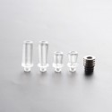 Authentic Reewape T2 510 Drip Tip Mouthpiece Kit for Atomizers - Clear, 1 Stainless Steel Base + 4 Resin Mouthpieces