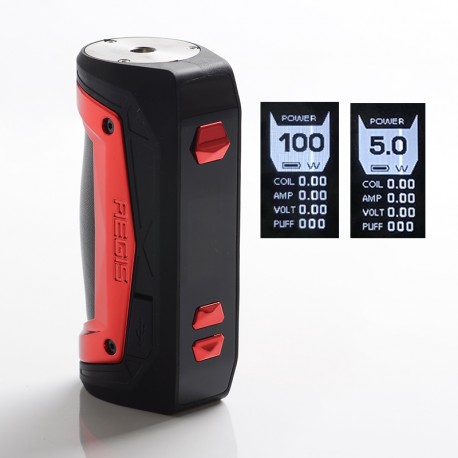 [Ships from Bonded Warehouse] Authentic GeekVape Aegis Max 100W TC VW Box Mod - Red Phoenix, 1~100W, 1 x 18650/20700