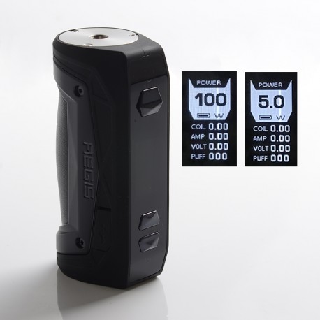[Ships from Bonded Warehouse] Authentic GeekVape Aegis Max 100W TC VW Box Mod - Black Space, 1~100W, 100~315'C, 1 x 18650/21700