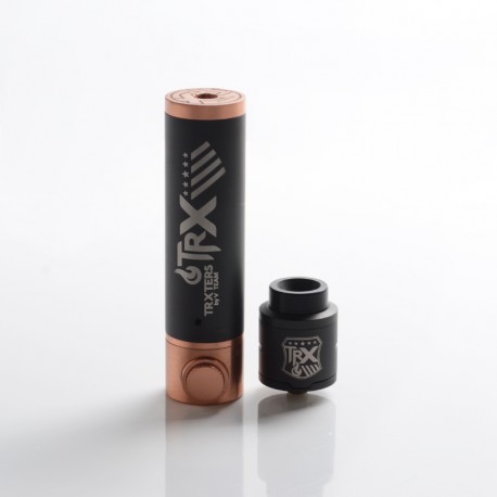 Authentic TRX Xyrus X3 Mechanical Mod + RDA Atomizer Kit - Black, Stainless Steel + Copper, 1 x 18650, 24mm Diameter