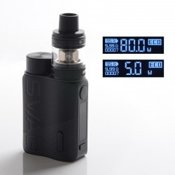 Authentic Vaporesso SWAG II 80W VW Box Mod w/ NRG PE Tank Atomizer Kit - Carbon Fiber, 5~80W, 1 x 18650, 3.5ml, 0.15/0.5ohm