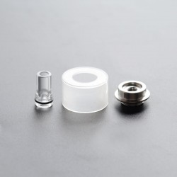SXK Tank Tube + Top Cap + Drip Tip Opped Kit for Holy Atty Patibulum Unleashed Style MTL RTA - Translucent, PC + Stainless Steel