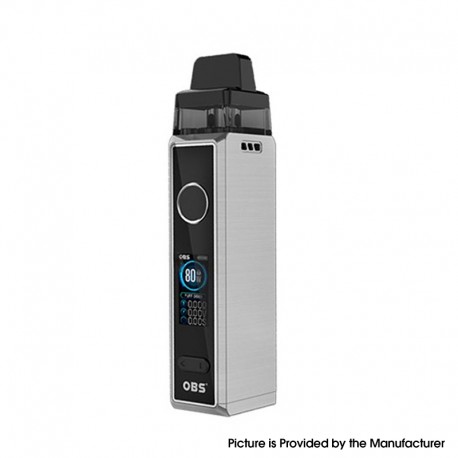 Authentic OBS Cabo 80W VW Variable Wattage Mod Pod System Starter Kit - Chrome, 5~80W, 2.5 / 3.0ml, 0.2 / 0.4ohm