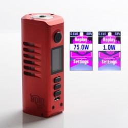 Authentic Dovpo Odin Mini DNA75C 75W TC VW Variable Wattage Box Mod - Brushed Red, Aluminum Alloy, 1~75W, 1 x 21700