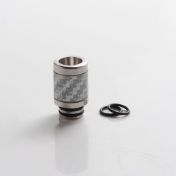 Authentic Reewape AS316 510 Drip Tip for RDA / RTA / RDTA / Sub Ohm Tank Atomizer - Silver, SS + Carbon Fiber, 20mm