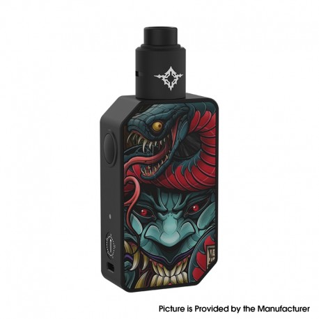 Authentic Rincoe Manto Beast 228W VV Box Mod + Metis RDA Atomizer Kit - Snakeman, 2 x 18650