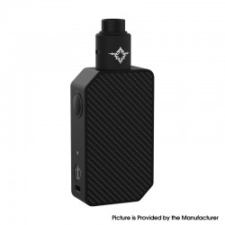 Authentic Rincoe Manto Beast 228W VV Box Mod + Metis RDA Atomizer Kit - Carbon Black, 2 x 18650