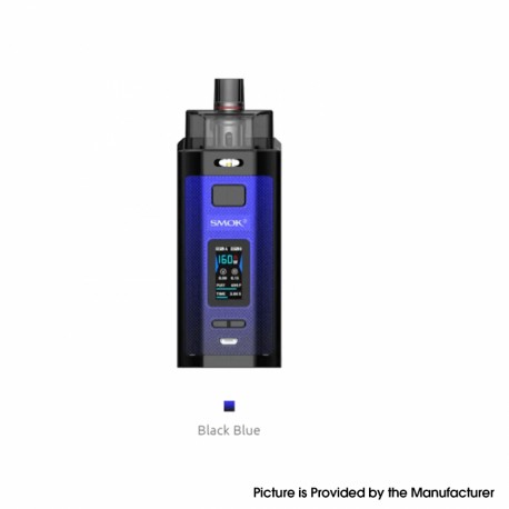 Authentic SMOKTech SMOK RPM160 160W Dual-18650 Pod System Mod Kit with V9 Pod Cartridge - Black + Blue, 5~160W, 2 x 18650