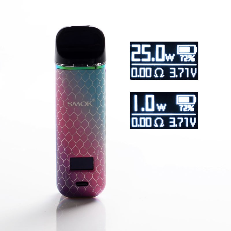 Buy Authentic SMOK Novo X 25W 800mAh VW Pod System 7 Color Cobra Kit