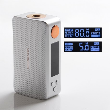 Authentic Vaporesso Gen Nano 80W 2000mAh TC VV VW Variable Wattage Box Mod - Silver, 5~80W, AXON Chip