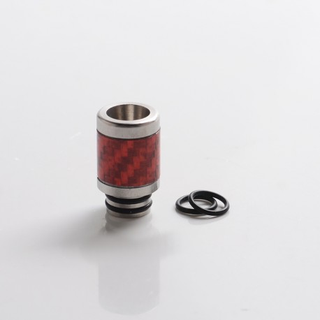 Authentic Reewape AS316 510 Drip Tip for RDA / RTA / RDTA / Sub Ohm Tank Atomizer - Red, SS + Carbon Fiber, 20mm