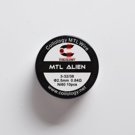[Ships from Bonded Warehouse] Authentic Coilology Pre-built MTL Alien Wire Coil - 32 x 3GA + 38GA, Ni80, 0.84ohm (10 PCS)