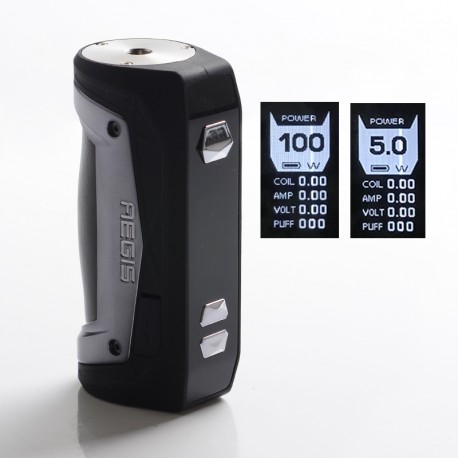 [Ships from Bonded Warehouse] Authentic GeekVape Aegis Max 100W TC VW Box Mod - Black Tungsten, 1~100W, 1 x 18650/20700