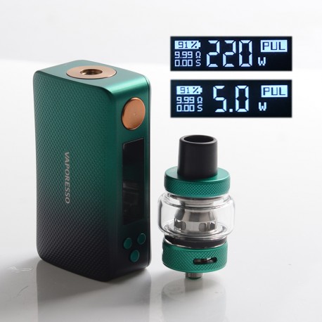 [Ships from Bonded Warehouse] Authentic Vaporesso Gen Nano 80W 2000mAh TC VV VW Mod Kit with GTX Tank 22 - Green, 3.5ml